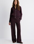 Stradivarius B09 Hanorac Cropped Cu Fermoar Și Guler Înalt Purpuriu Închis L