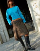 Stradivarius B11 Tricou Cu Mânecă Lungă Și Talie Ajustată Turcoaz S