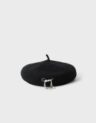 Stradivarius Beretă Cu Perle False Negru Os