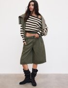 Stradivarius Bermude Baggy Cu Curea Kaki 40