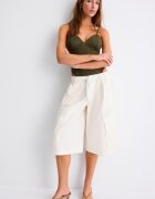 Stradivarius Bermude Poplin Cu Stoppers Vanilie Xs