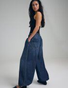 Stradivarius Blugi Bufant Albastru Overdye 36