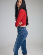 Stradivarius Blugi Capri Albastru Mediu 40