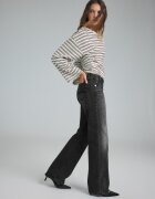 Stradivarius Blugi Drepți Cu Talie Joasă Și Betelie Martillo Denim Negru Efect Prespălat 32