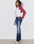 Stradivarius Blugi Evazat Cu Talie Joasă Albastru Overdye 36