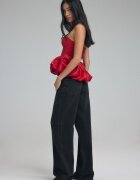Stradivarius Blugi Straight Fit Cu Sclipici Gri Închis 44