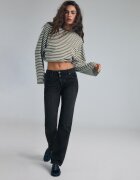 Stradivarius Blugi Straight Slim Fit Negru Spălat 40