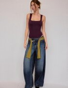 Stradivarius Body Din Poliamidă Cu Decolteu Pătrat Purpuriu Închis Xl