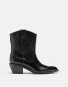Stradivarius Botine Cu Toc Cowboy Negru 40