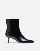 Stradivarius Botine Cu Toc Kitten Și Imitație De Piele Negru 40