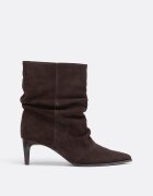 Stradivarius Botine Cu Toc Kitten Slouchy Din Piele Maro 39