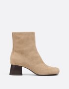 Stradivarius Botine Din Piele Cu Toc Bej 39