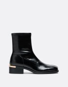 Stradivarius Botine Joase Elastice Din Imitație De Piele Negru 38