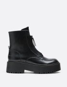 Stradivarius Botine Plate Cu Platformă Și Fermoar Negru 36