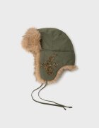 Stradivarius Căciulă Aviator Cu Paiete Verde Închis Os