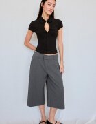 Stradivarius Cămașă Cu Mânecă Scurtă Și Decupat Negru Xs