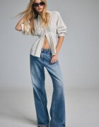 Stradivarius Cămașă Din Poplin Cu Pliuri Bej M