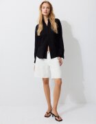 Stradivarius Cămașă Fluidă Cu Efect De In Negru M