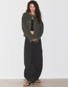 Stradivarius Cardigan Din Tricot Cu Dungi Kaki Xs