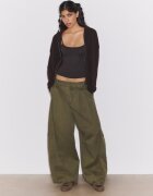 Stradivarius Cardigan Din Tricot Cu Fermoar Și Glugă Albastru Xl