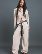 Stradivarius Cardigan Din Tricot Cu Guler Cu Bandă Piatră S