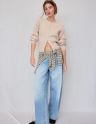 Stradivarius Cardigan Din Tricot Cu Mâneci Raglan Bej Xs