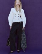 Stradivarius Cardigan Din Tricot Cu Nasturi Contrastanți Ecru Xl