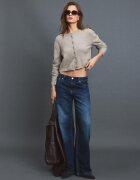 Stradivarius Cardigan Din Tricot Cu Nasturi Și Textură Moale Piatră Xs