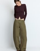 Stradivarius Cardigan Din Tricot Cu Pernițe Vinete Xs