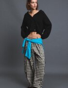 Stradivarius Cardigan Din Tricot Cu Rever Și Nasturi Dubli Negru Xs