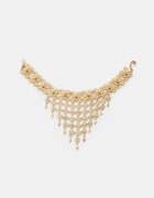 Stradivarius Choker Metal Cu Flori În Cascadă Auriu Os