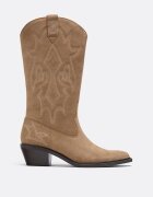 Stradivarius Cizme Cowboy Din Piele Cu Toc Bej 39