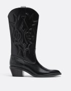 Stradivarius Cizme Cu Toc Cowboy Negru 38