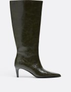 Stradivarius Cizme Cu Toc Kitten Și Carâmb Lat Kaki Kaki 38