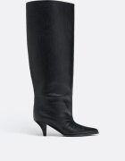 Stradivarius Cizme Cu Toc Kitten Și Carâmb Lat Xl Negru 37