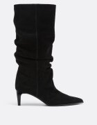 Stradivarius Cizme Cu Toc Slouchy Din Piele Negru 40