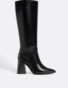 Stradivarius Cizme Înalte Cu Toc Negre Negru 36