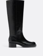 Stradivarius Cizme Joase Stil Biker Negru 39