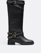 Stradivarius Cizme Plate Cu Catarame Maro 38
