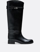 Stradivarius Cizme Tip Călărie Cu Cataramă Negru 37