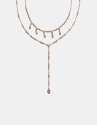 Stradivarius Colier Lariat Cu Detalii Strălucitoare Auriu Os
