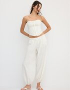 Stradivarius Corset Cu Șiret Alb Xs