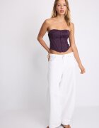 Stradivarius Corset Cu Șiret Purpuriu M