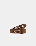 Stradivarius Curea Cu Ochiuri Metal Maro 70