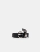 Stradivarius Curea De Bază Cu Cataramă Cu Efect Martelé Negru 80