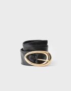 Stradivarius Curea Tip Corset Cu Cataramă Ovală Negru M