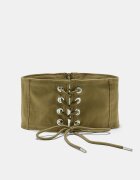 Stradivarius Curea Tip Corset Verde Măslină M