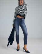 Stradivarius D07 Blugi Skinny Visoki Struk Albastru Foarte Închis/Spălăcit 42