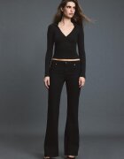 Stradivarius D67 Blugi Slim Bootcut Negru 34