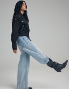 Stradivarius D91 Blugi Largi Cu Talie Joasă Albastru Deschis 36